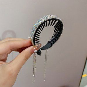 NEW Aurora Borealis Crystal Rhinestone U-Shaped Hair Clip Buckle